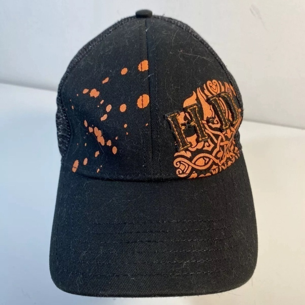 Harley Davidson Hook and Loop Mesh Back Hat Orlando‎ Florida Embroidery On Back